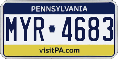 PA license plate MYR4683