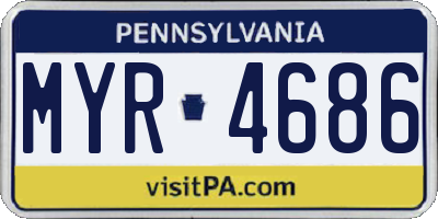 PA license plate MYR4686