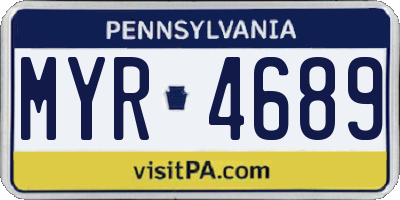 PA license plate MYR4689