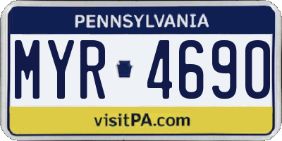 PA license plate MYR4690