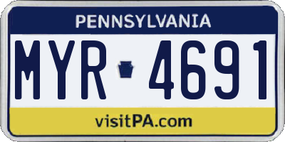 PA license plate MYR4691