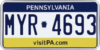 PA license plate MYR4693