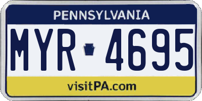 PA license plate MYR4695