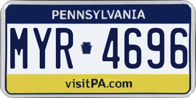 PA license plate MYR4696