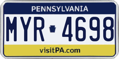 PA license plate MYR4698