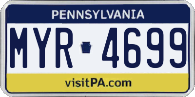 PA license plate MYR4699