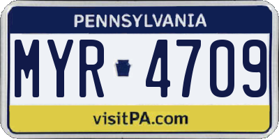 PA license plate MYR4709
