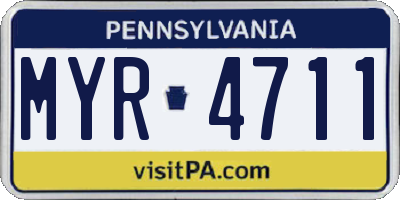 PA license plate MYR4711