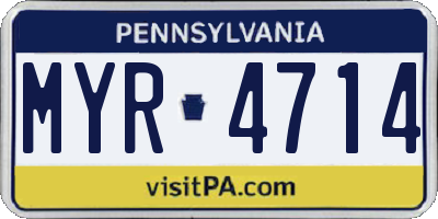 PA license plate MYR4714