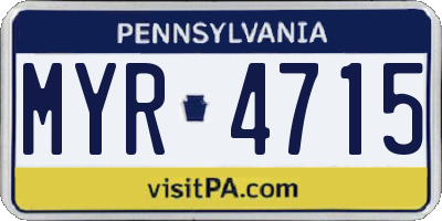 PA license plate MYR4715