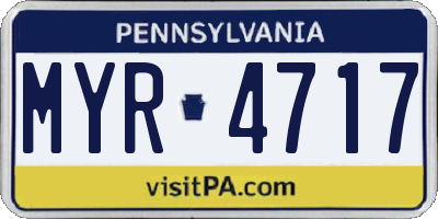 PA license plate MYR4717
