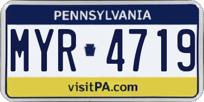 PA license plate MYR4719