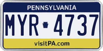 PA license plate MYR4737