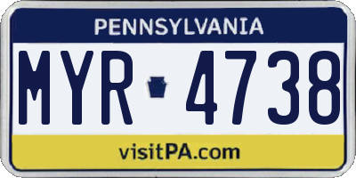 PA license plate MYR4738