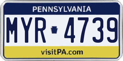 PA license plate MYR4739