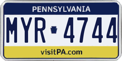 PA license plate MYR4744