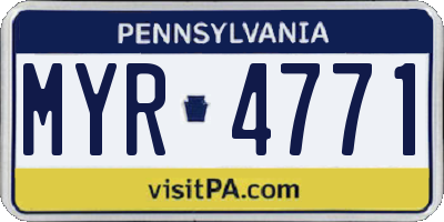 PA license plate MYR4771