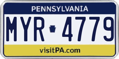 PA license plate MYR4779