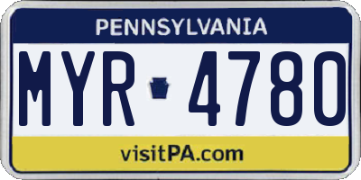 PA license plate MYR4780