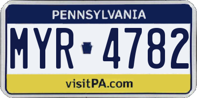 PA license plate MYR4782