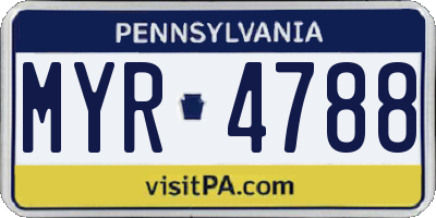 PA license plate MYR4788