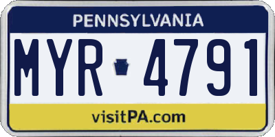 PA license plate MYR4791