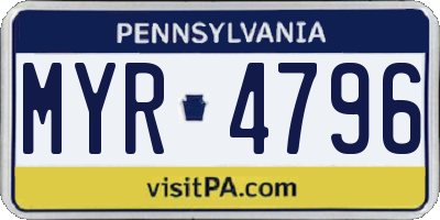 PA license plate MYR4796