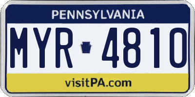 PA license plate MYR4810