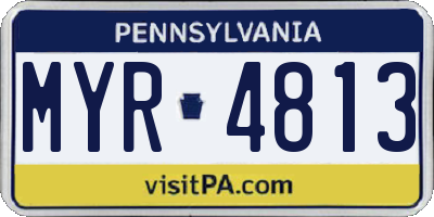 PA license plate MYR4813