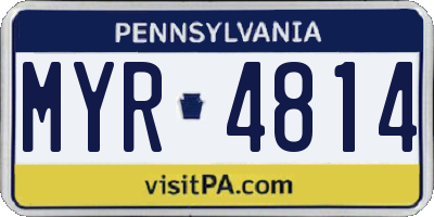 PA license plate MYR4814