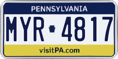 PA license plate MYR4817