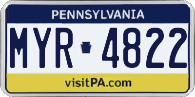 PA license plate MYR4822