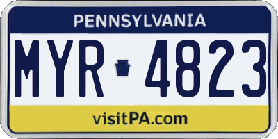 PA license plate MYR4823