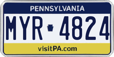 PA license plate MYR4824
