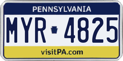 PA license plate MYR4825