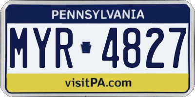 PA license plate MYR4827