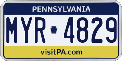 PA license plate MYR4829