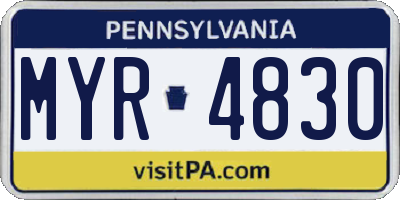 PA license plate MYR4830