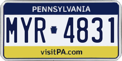 PA license plate MYR4831