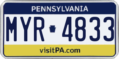 PA license plate MYR4833