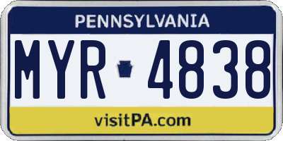 PA license plate MYR4838