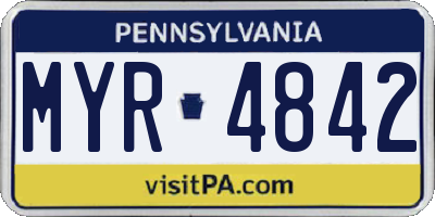 PA license plate MYR4842