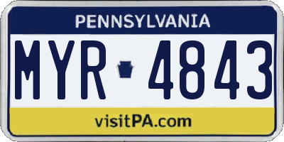 PA license plate MYR4843