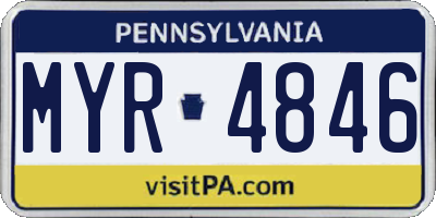 PA license plate MYR4846
