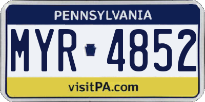 PA license plate MYR4852