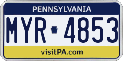 PA license plate MYR4853