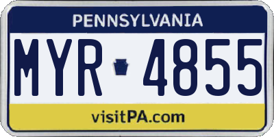 PA license plate MYR4855