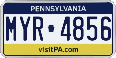 PA license plate MYR4856