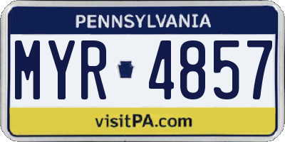 PA license plate MYR4857