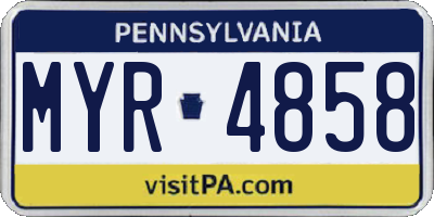 PA license plate MYR4858